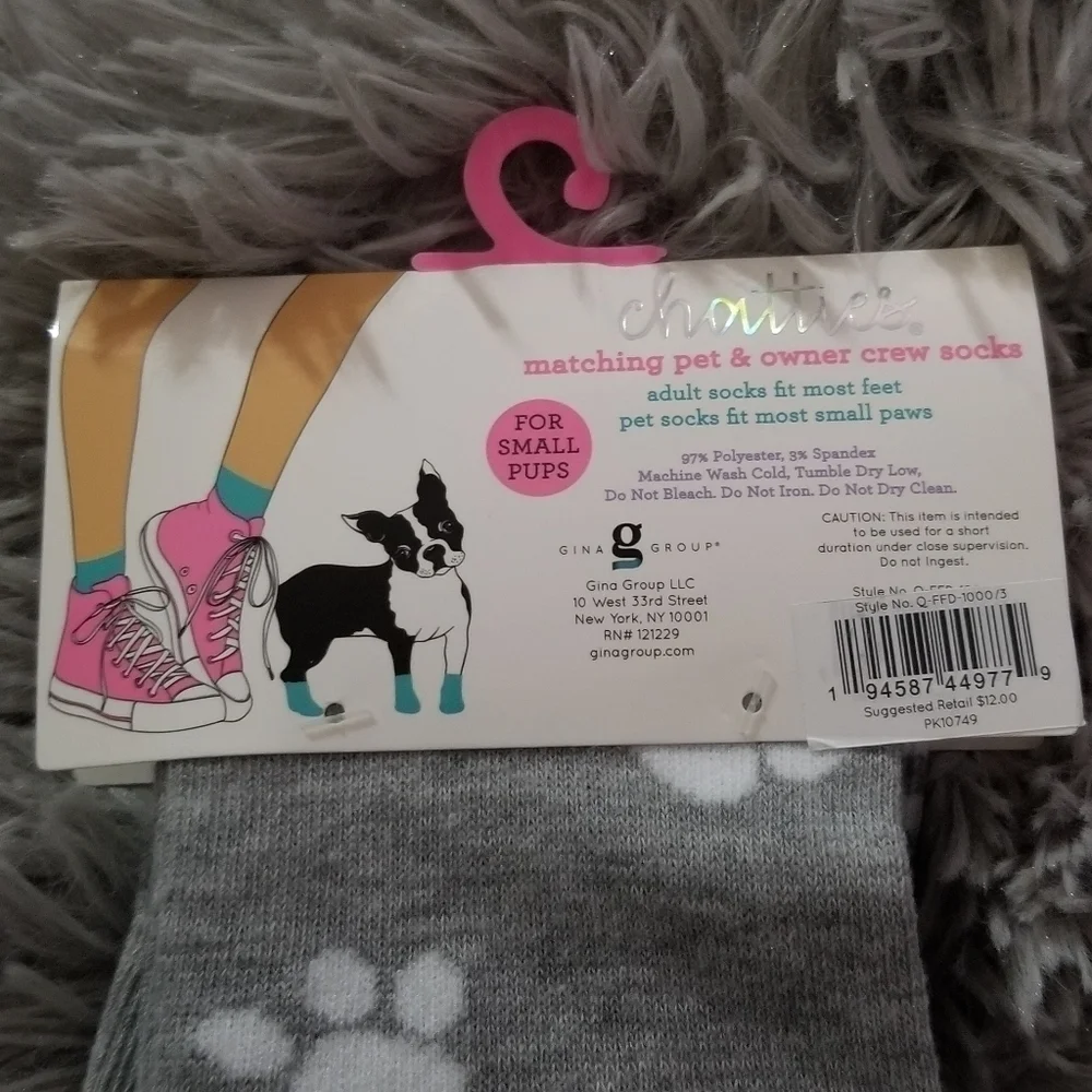 NWT Chatties Matching Sock Set For Pet And Owner For Small Pups
